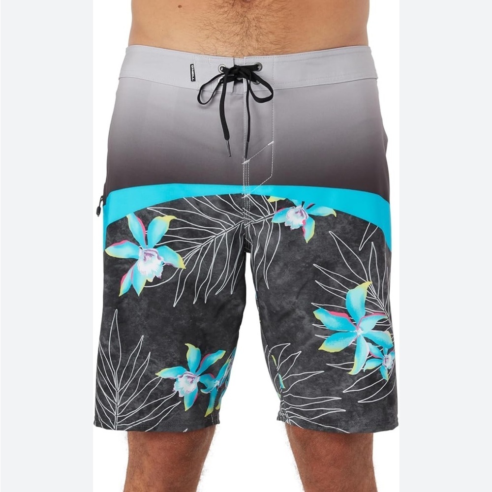 O’Neil Hyperfreak grey and Blue Floral Men's board Shorts size 36